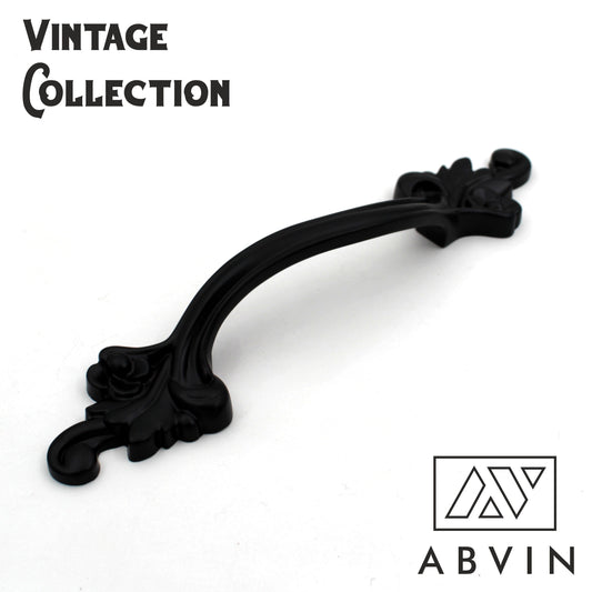 ABVIN Black Flower Vintage Bar Handles Cabinet Hardware, Furniture Pulls for Doors, Cabinets, Cupboards & Drawer