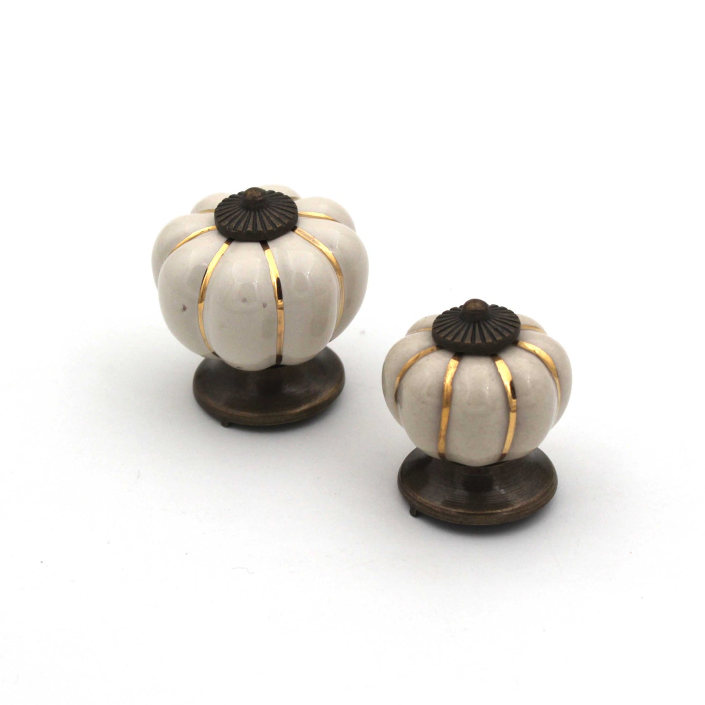 Solid Ceramic Finish Cabinet Knobs – Cream Gold Finish | Modern Bar Handle for Kitchen, Drawer & Wardrobe (1 Pc)