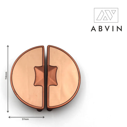 ABVIN 4.5" Semi Circle PVD Dual Rose Gold Unique Cabinet Beautiful Drawer Knobs, Decorative Dresser Drawer Pulls Home & Kitchen Décor - 1 Half Piece