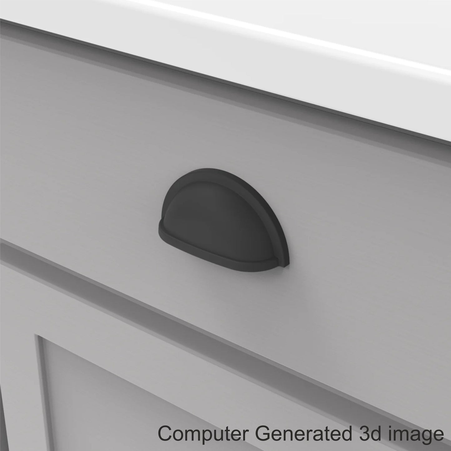 Matt Black Classical Cup Pulls Cabinet Handles for Hardware Cabinets, Cupboards and Drawers - 1 pcs