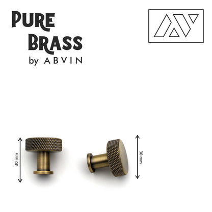 ABVIN Premium Brass Antique Knurled Knobs Handles, Furniture Pulls Cabinets Cupboards Drawers knob (1 pcs)