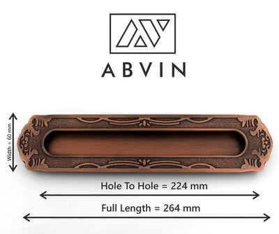 Vintage Copper Antique Concealed Sliding Door Handle and Concealed Door Slide Handle , Door Handle and Concealed Door Pull Handle, Drawer Handles , Handles for Sliding wardrobes ( 1 Pcs )