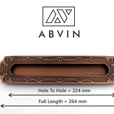 Vintage Copper Antique Concealed Sliding Door Handle and Concealed Door Slide Handle , Door Handle and Concealed Door Pull Handle, Drawer Handles , Handles for Sliding wardrobes ( 1 Pcs )