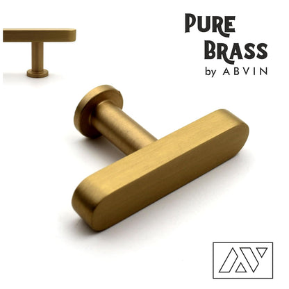 ABVIN Premium Solid Brass Cabinet Bar Pull Handles Matt Gold Furniture Hardware Drawers Kitchens Cupboard Door