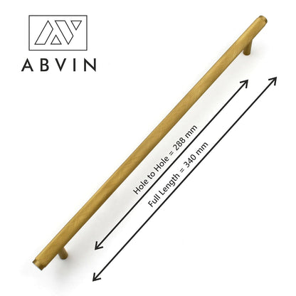 ABVIN Premium Solid Brass Knurled Cabinet Bar Pull Handles Matt Gold Furniture Hardware Drawers Kitchens Cupboard Door