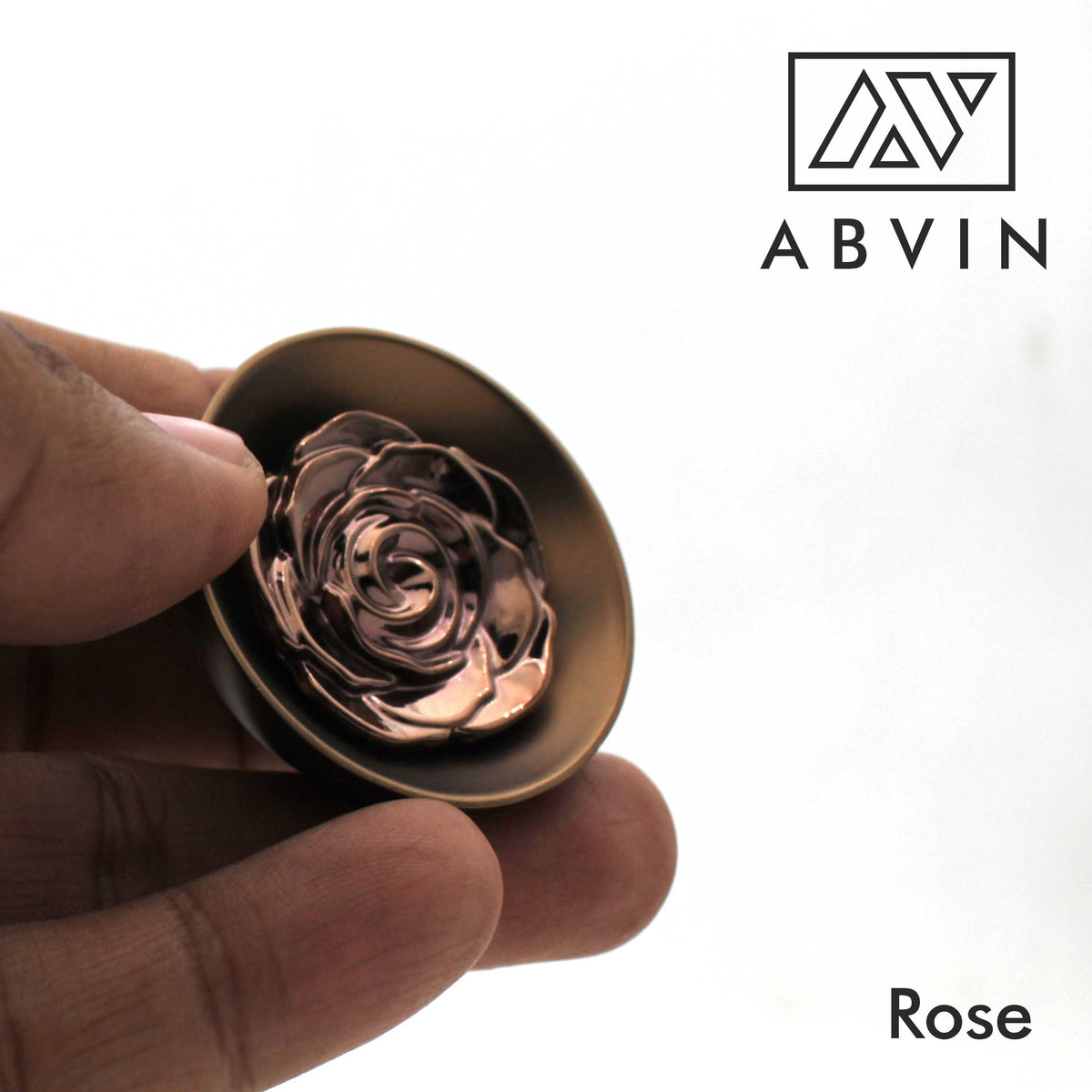 Solid Rosegold Floral Finish Cabinet Pull Knobs