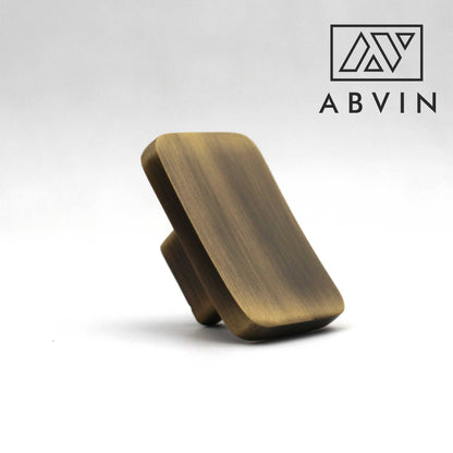 ABVIN Premium Brass Knobs Handles, Rectangle design Furniture Pulls Cabinets Cupboards Drawers knob (1 pcs)