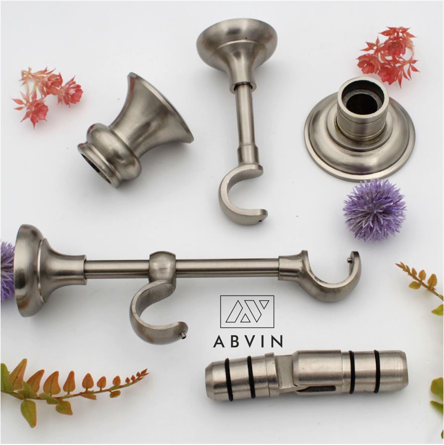 SS Matt Finish Curtain Rod Wall Bracket for 1 Inch Curtain Rod - 1 piece