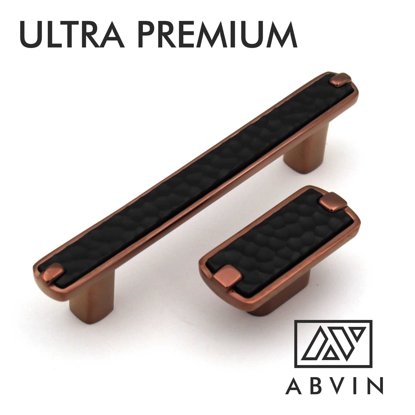 Modern Hammered Black Copper Cabinet Handle: Drawer, Dresser, and Furniture Pull
