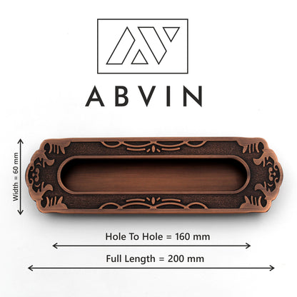 Vintage Copper Antique Concealed Sliding Door Handle and Concealed Door Slide Handle , Door Handle and Concealed Door Pull Handle, Drawer Handles , Handles for Sliding wardrobes ( 1 Pcs )