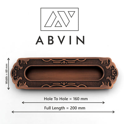 Vintage Copper Antique Concealed Sliding Door Handle and Concealed Door Slide Handle , Door Handle and Concealed Door Pull Handle, Drawer Handles , Handles for Sliding wardrobes ( 1 Pcs )