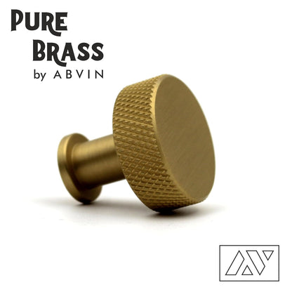 ABVIN Premium Solid Brass Knurled Cabinet Bar Pull Handles Matt Gold Furniture Hardware Drawers Kitchens Cupboard Door