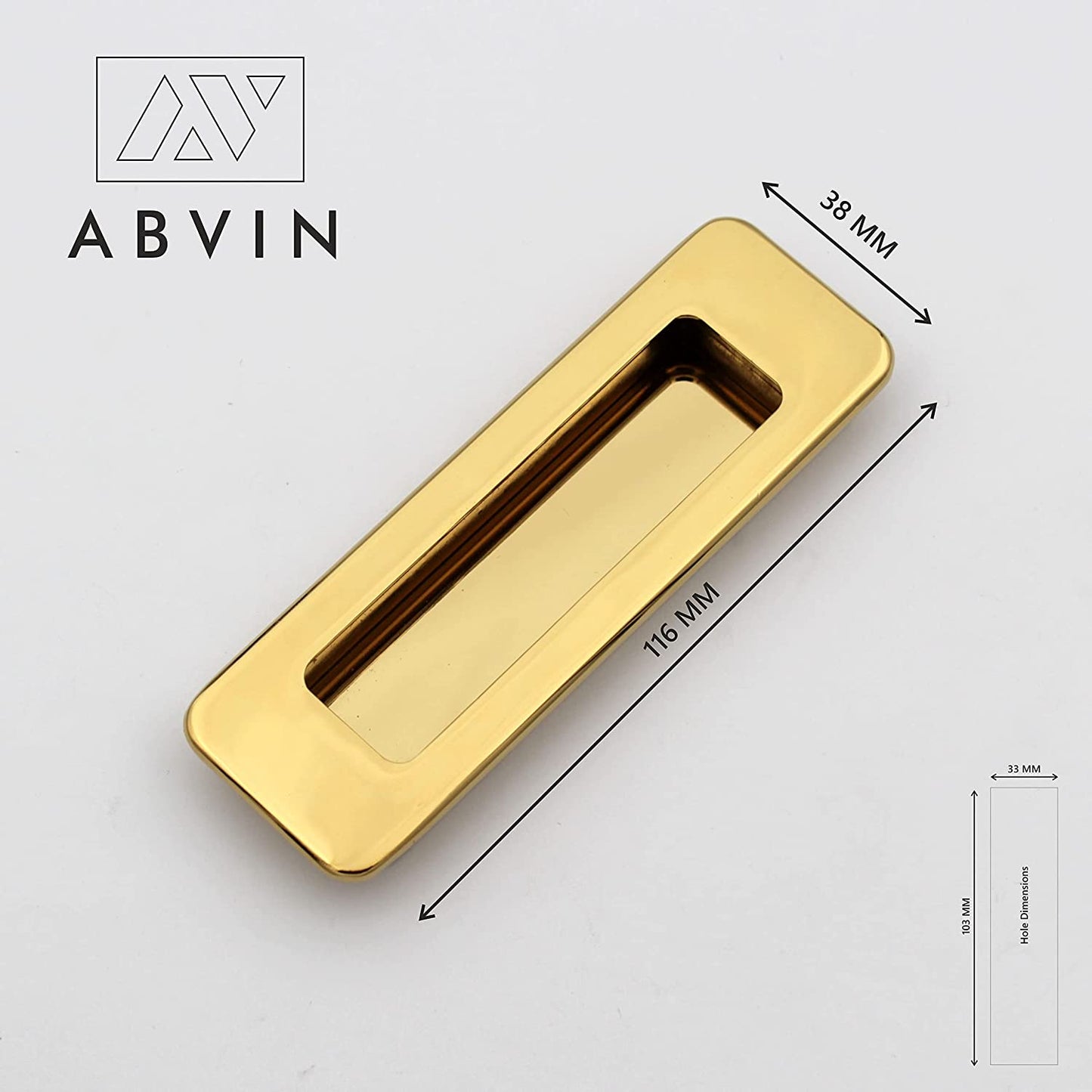 Pvd Gold Concealed Sliding Door Handle and Concealed Door Slide Handle , Door Handle and Concealed Door Pull Handle, Drawer Handles , Handles for Sliding wardrobes ( 1 Pcs )