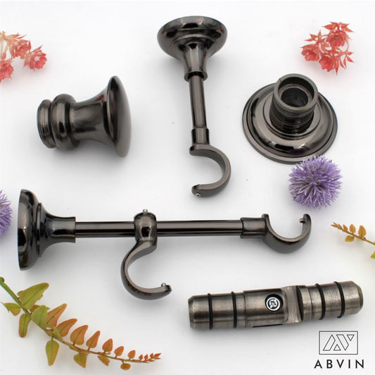 Matt Black Finish Curtain Rod Wall Bracket for 1 Inch Curtain Rod - 1 piece