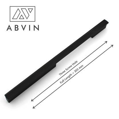 ABVIN Long Dual Black Bar Handles, Modern Cabinet Hardware, Furniture Pulls -01 piece