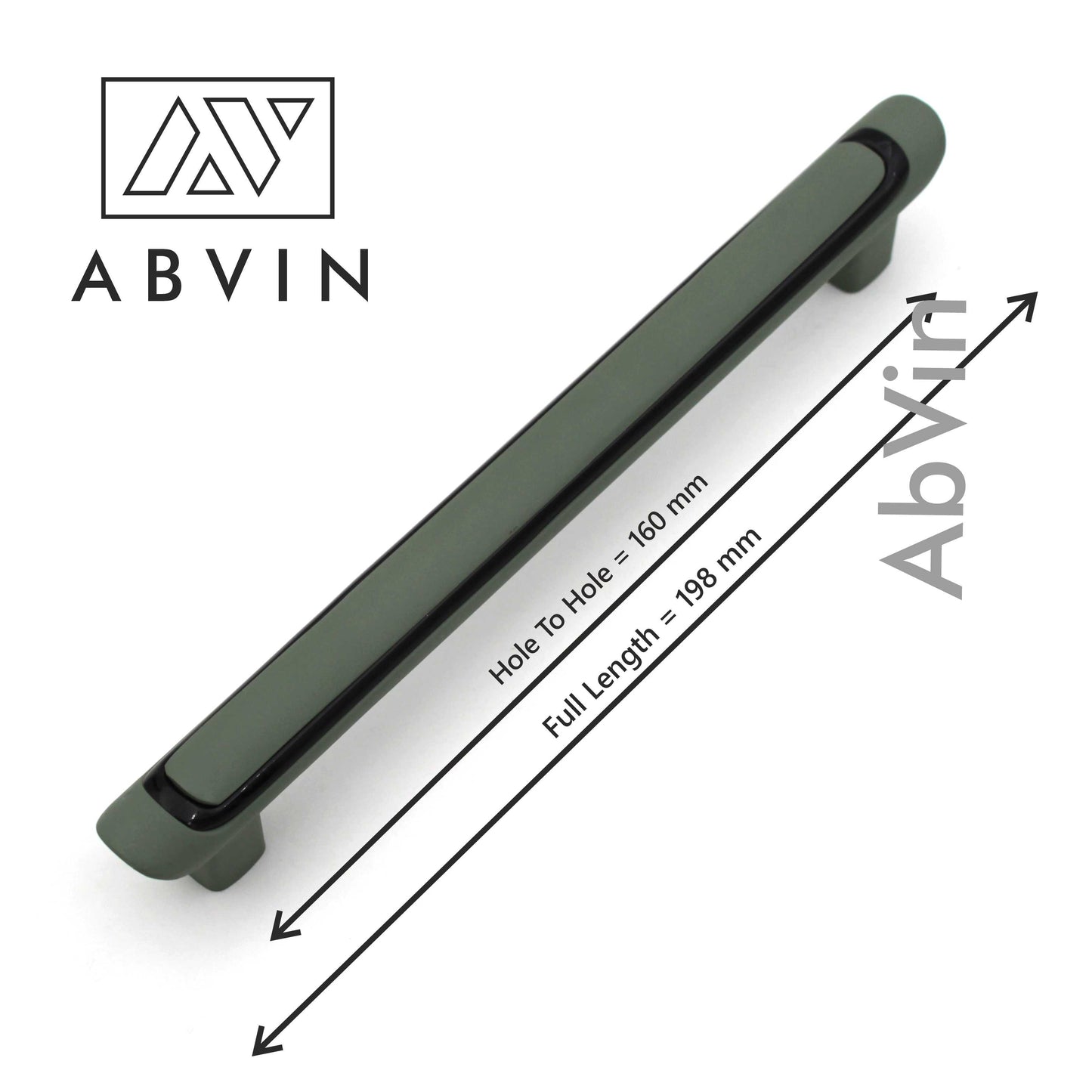 ABVIN Slim Black Green Handles, Modern  Cabinet Hardware, Furniture Pulls for Doors, Cabinets, Cupboards & Drawers