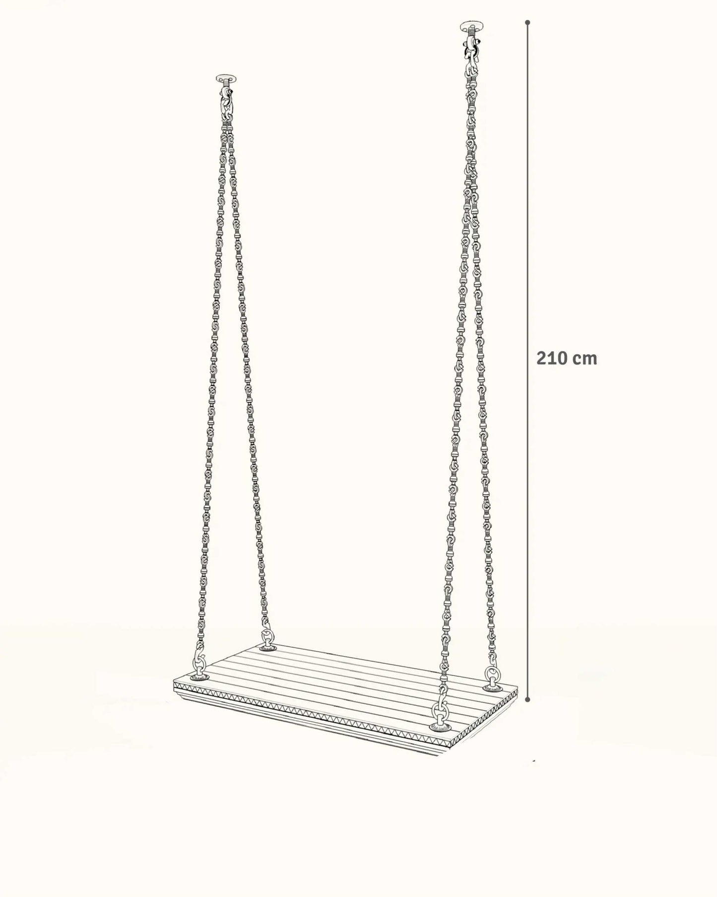 Handcrafted Solid Indian Swing with Brass Chain