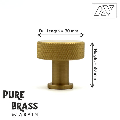 ABVIN Premium Solid Brass Knurled Cabinet Bar Pull Handles Matt Gold Furniture Hardware Drawers Kitchens Cupboard Door