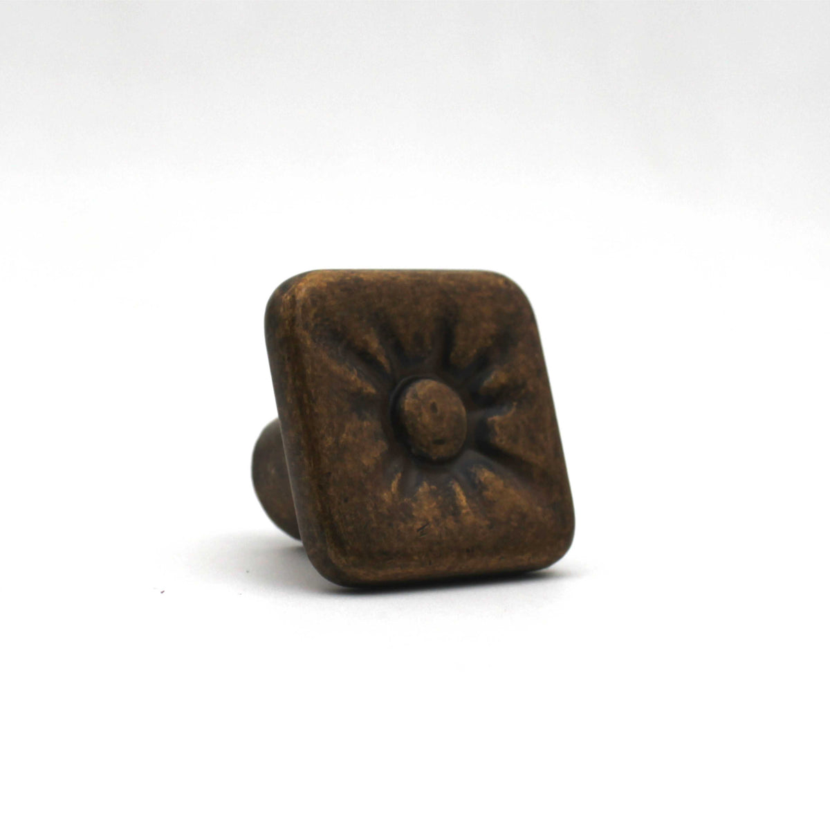 Antique Bronze Square Cabinet Knob 30mm – Vintage Floral Drawer Pull Handle for Kitchen Cabinets, Cupboards & Furniture
