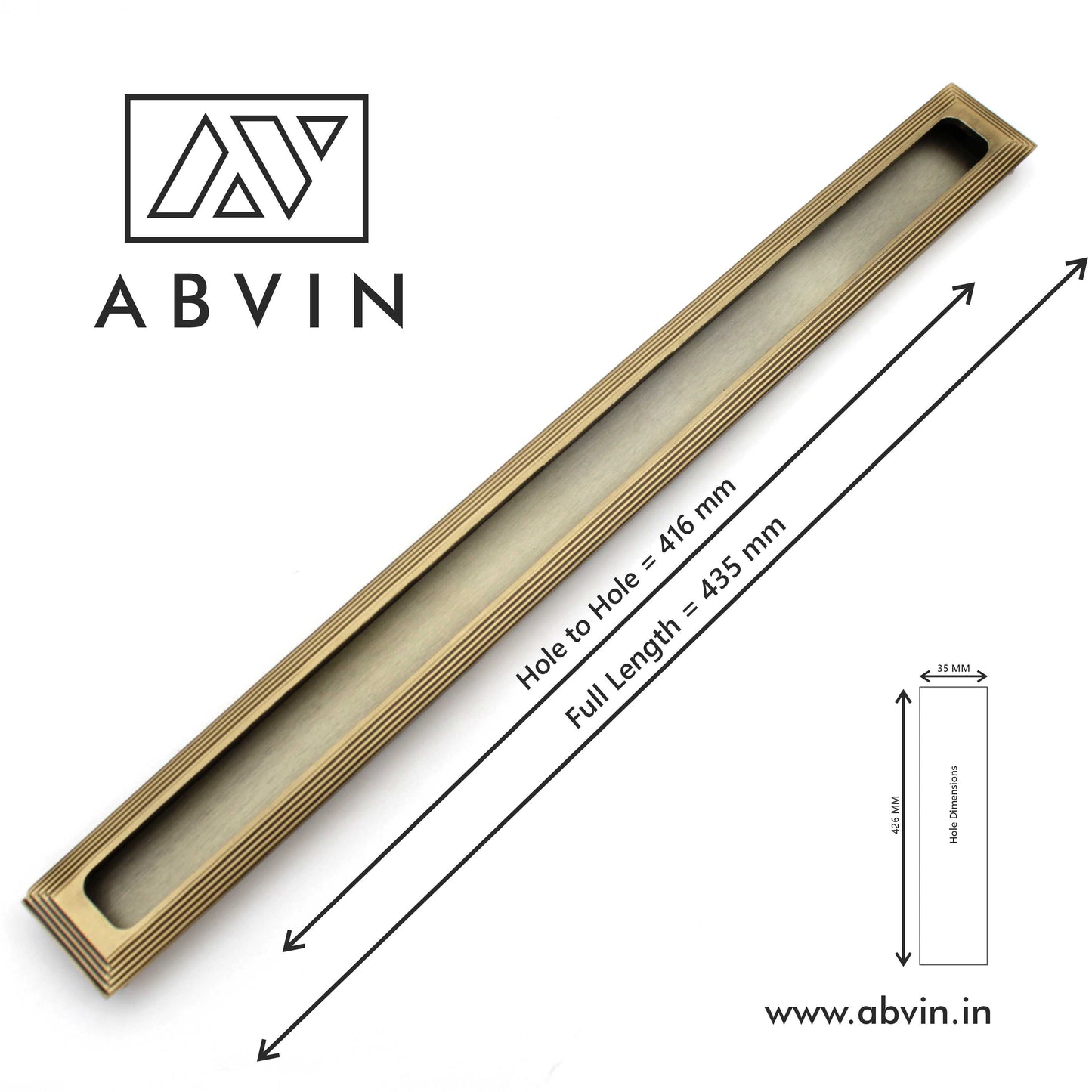 ABVIN Antique Finish Concealed Sliding Concealed Door Handles for Sliding wardrobes (1 Pcs)
