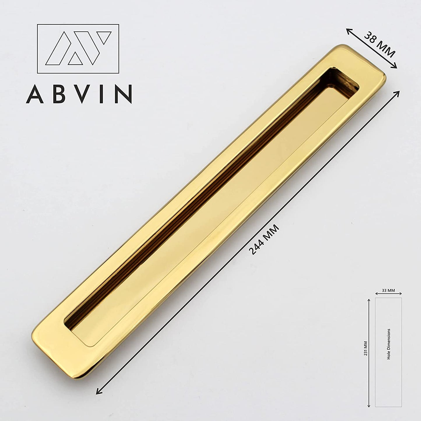 Pvd Gold Concealed Sliding Door Handle and Concealed Door Slide Handle , Door Handle and Concealed Door Pull Handle, Drawer Handles , Handles for Sliding wardrobes ( 1 Pcs )