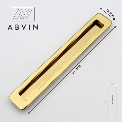 Pvd Gold Concealed Sliding Door Handle and Concealed Door Slide Handle , Door Handle and Concealed Door Pull Handle, Drawer Handles , Handles for Sliding wardrobes ( 1 Pcs )