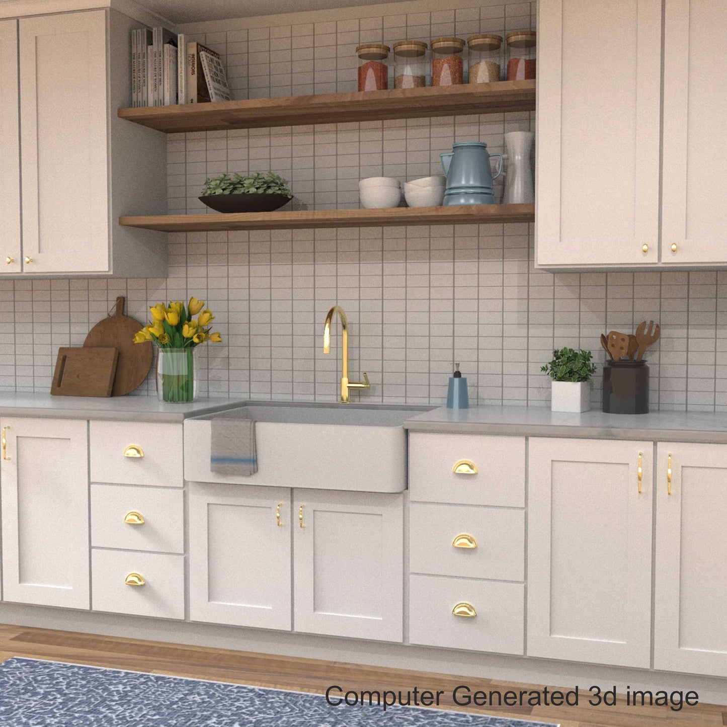 Shinny Gold Classical Cup Pulls Cabinet Handles for Hardware Cabinets, Cupboards and Drawers - 1 pcs