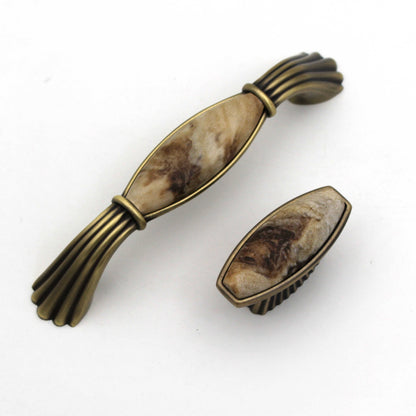 Modern Corian Marble Bronze Antique Cabinet Handle - Sold Individually