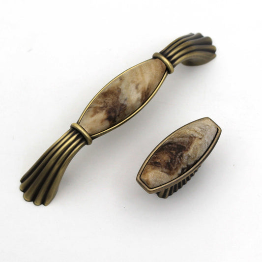 Modern Corian Marble Bronze Antique Cabinet Handle - Sold Individually