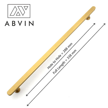 ABVIN Premium Solid Brass Cabinet Bar Pull Handles Matt Gold Furniture Hardware Drawers Kitchens Cupboard Door