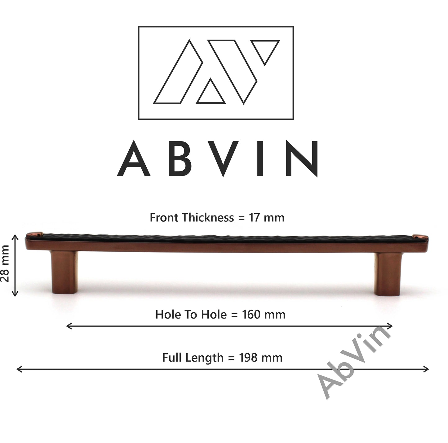 Modern Hammered Black Copper Cabinet Handle: Drawer, Dresser, and Furniture Pull