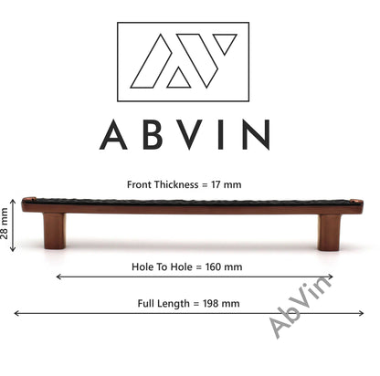 Modern Hammered Black Copper Cabinet Handle: Drawer, Dresser, and Furniture Pull