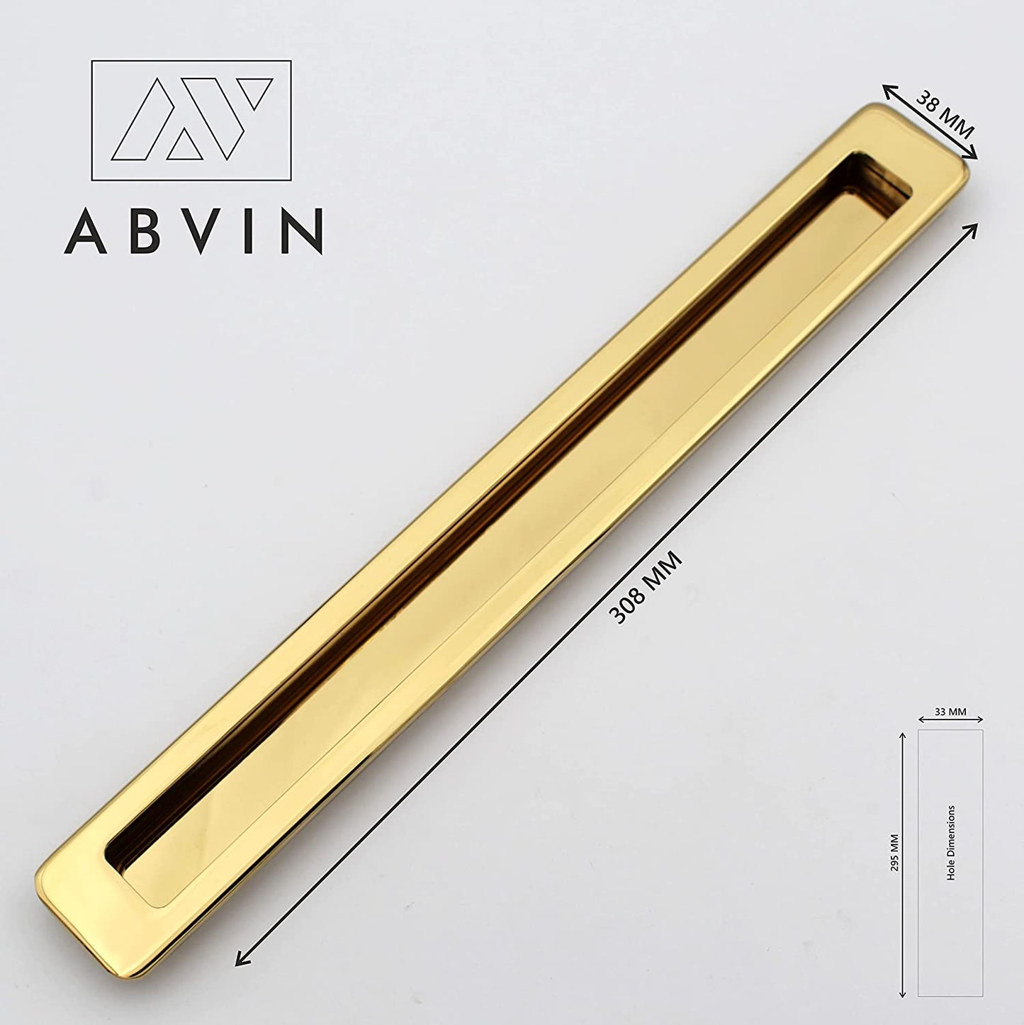 Pvd Gold Concealed Sliding Door Handle and Concealed Door Slide Handle , Door Handle and Concealed Door Pull Handle, Drawer Handles , Handles for Sliding wardrobes ( 1 Pcs )