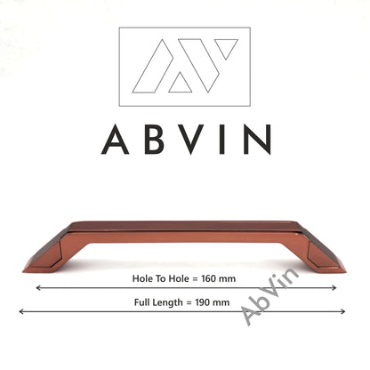 Cabinet handle with dimensions and ABVIN branding on a white background