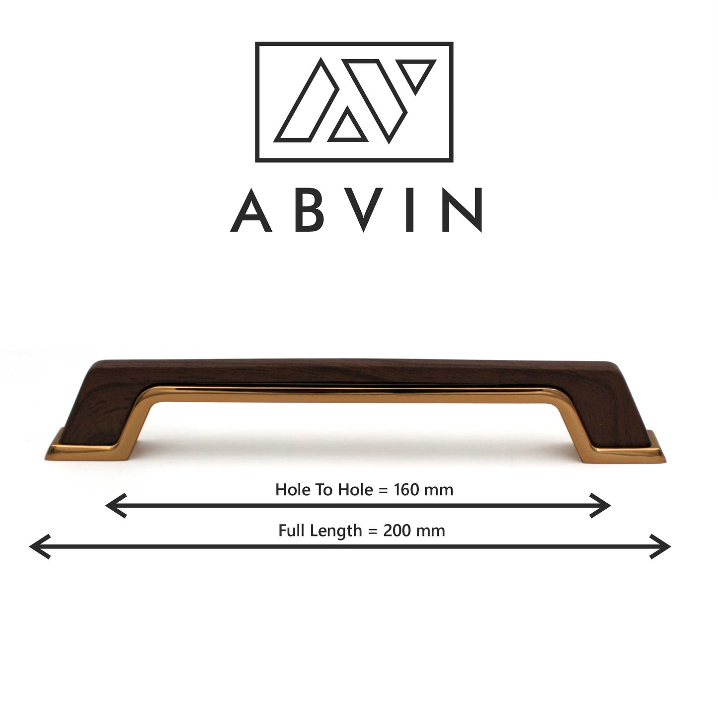 Modern Wood Copper Handles Pulls Cabinet Drawer Dresser Furniture Knob Handle Appliance Pulls - 1 piece