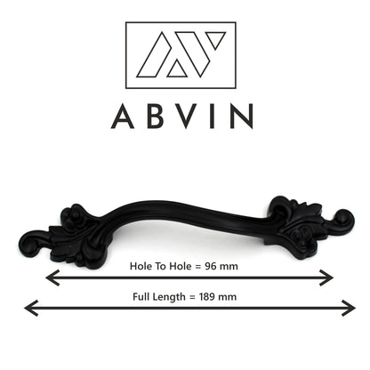 ABVIN Black Flower Vintage Bar Handles Cabinet Hardware, Furniture Pulls for Doors, Cabinets, Cupboards & Drawer