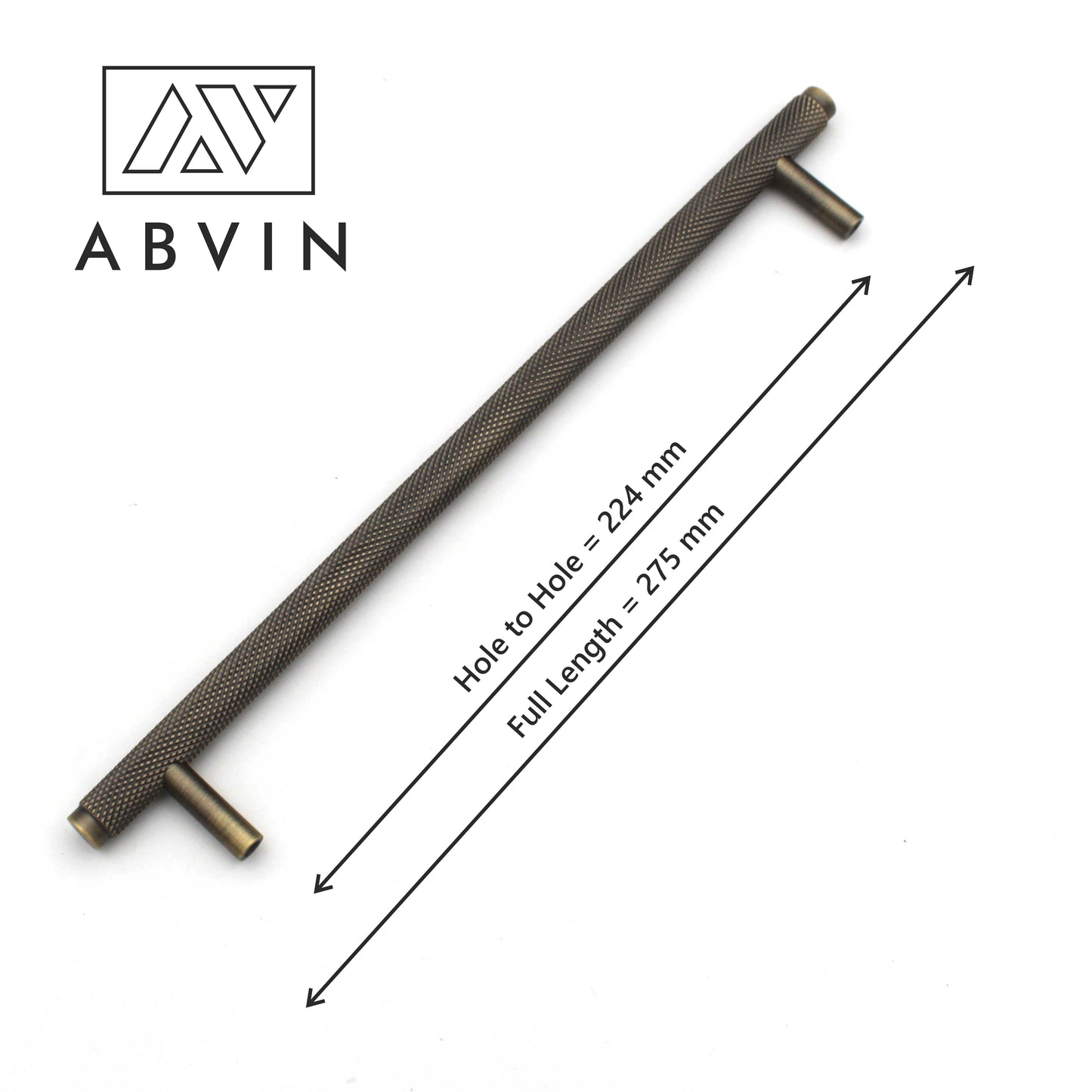 ABVIN Premium Solid Brass Knurled Cabinet Bar Pull Handles Antique Furniture Hardware Drawers Kitchens Cupboard Door
