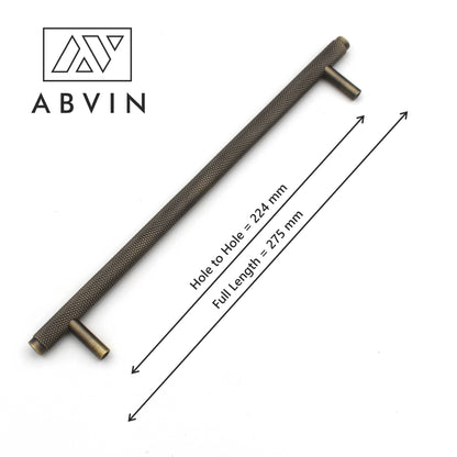 ABVIN Premium Solid Brass Knurled Cabinet Bar Pull Handles Antique Furniture Hardware Drawers Kitchens Cupboard Door