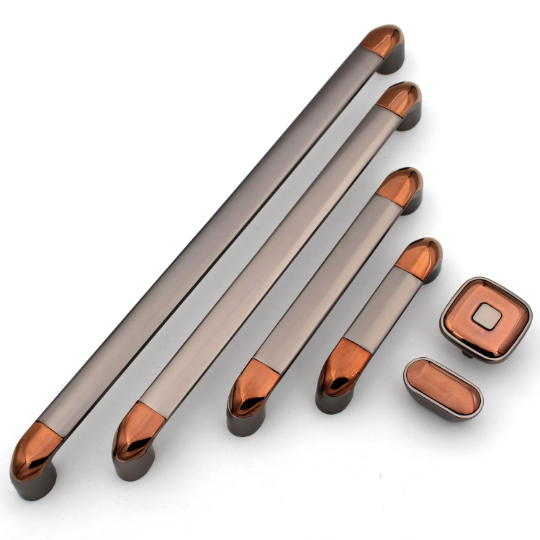 ABVIN Grey Gold Handles, Modern Cabinet Hardware, Furniture Pulls for Doors, Cabinets, Cupboards & Drawers ( 1 pcs )