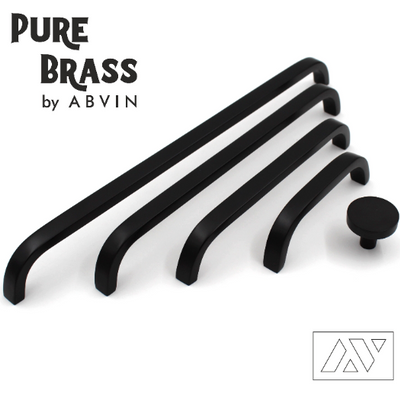 ABVIN Premium Black Thin Solid Brass Bar Handles, Matt Gold Cabinet Hardware, Furniture Pulls for Doors, Cabinets, Cupboards & Drawers -1 Piece