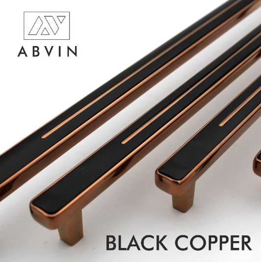 Copper Black Handles, Modern Cabinet Hardware, Furniture Pulls for Doors, Cabinets, Cupboards & Drawers ( 1 pcs )