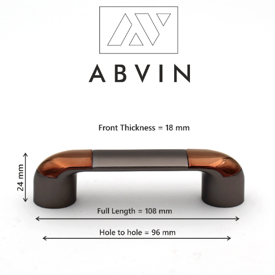 ABVIN Grey Gold Handles, Modern Cabinet Hardware, Furniture Pulls for Doors, Cabinets, Cupboards & Drawers ( 1 pcs )