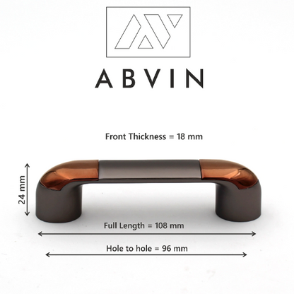 ABVIN Grey Gold Handles, Modern Cabinet Hardware, Furniture Pulls for Doors, Cabinets, Cupboards & Drawers ( 1 pcs )
