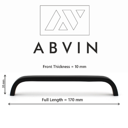 ABVIN Premium Black Thin Solid Brass Bar Handles, Matt Gold Cabinet Hardware, Furniture Pulls for Doors, Cabinets, Cupboards & Drawers -1 Piece