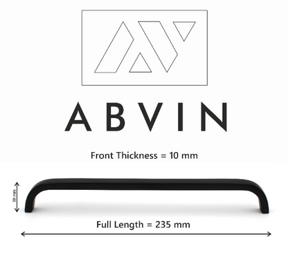 ABVIN Premium Black Thin Solid Brass Bar Handles, Matt Gold Cabinet Hardware, Furniture Pulls for Doors, Cabinets, Cupboards & Drawers -1 Piece