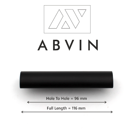 Round Matt Black Bar Handles, Modern Cabinet Hardware, Furniture Pulls for Doors, Cabinets, Cupboards & Drawers Profile Type - Matt Black ( 1 pcs )