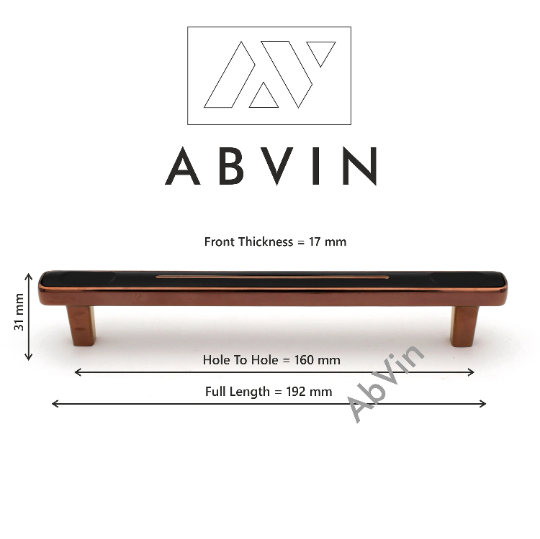 Copper Black Handles, Modern Cabinet Hardware, Furniture Pulls for Doors, Cabinets, Cupboards & Drawers ( 1 pcs )