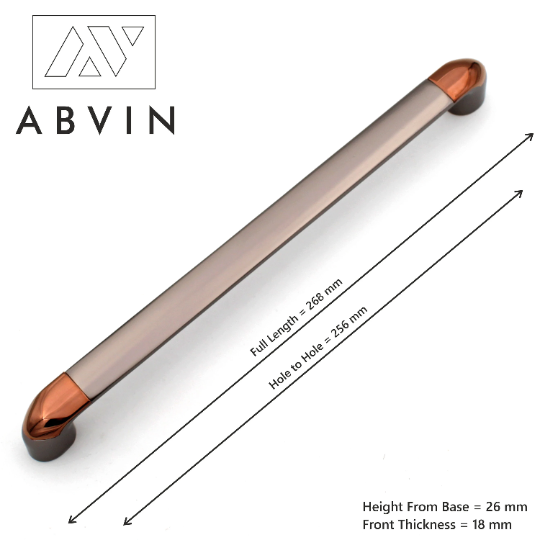 ABVIN Grey Gold Handles, Modern Cabinet Hardware, Furniture Pulls for Doors, Cabinets, Cupboards & Drawers ( 1 pcs )