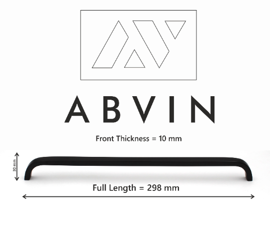 ABVIN Premium Black Thin Solid Brass Bar Handles, Matt Gold Cabinet Hardware, Furniture Pulls for Doors, Cabinets, Cupboards & Drawers -1 Piece