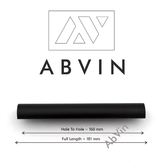 Round Matt Black Bar Handles, Modern Cabinet Hardware, Furniture Pulls for Doors, Cabinets, Cupboards & Drawers Profile Type - Matt Black ( 1 pcs )